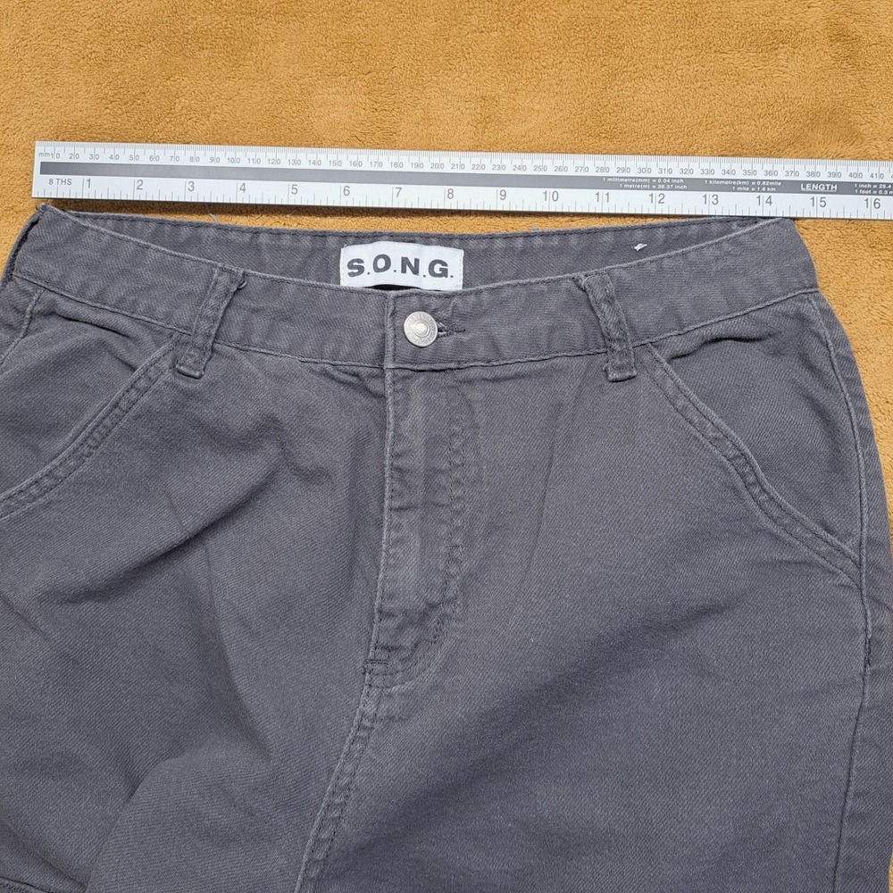 S.O.N.G. Cargo Pants Women 9/29 Slate Dark Gray Good Utility Straight Leg Cotton - Picture 4 of 12
